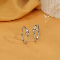 giva Women Sterling Silver Crescent Moon Adjustable Toe Rings-picture-32