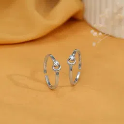 giva Women Sterling Silver Crescent Moon Adjustable Toe Rings image 1