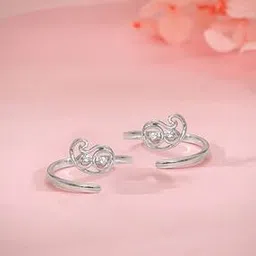 giva Women Sterling Silver Dhanyatha Adjustbale Toe Rings-picture-19