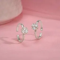 giva Women Sterling Silver Mehak Adjustable Toe Rings-picture-29