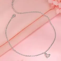 giva Women Sterling Silver Happy Heart Anklets-picture-39