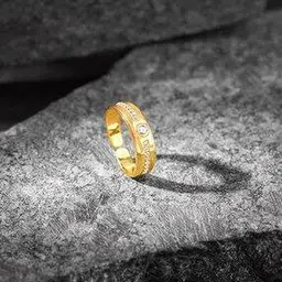 Boys Sterling Silver Gold-Plated Warrior Prince Band Ring-image-82