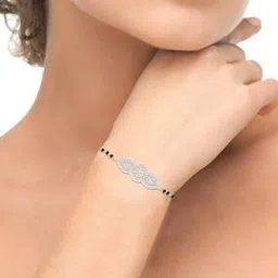 anayra Women Sterling Silver Beaded Mangalsutra Bracelet-picture-46