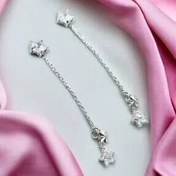 amonroo Women Sterling Silver Star Drop Earrings-picture-25