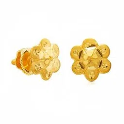 whp jewellers Women Yellow Gold Floral Stud Earrings-picture-34