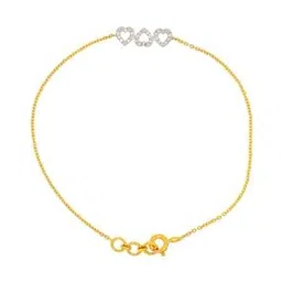 whp jewellers Women Yellow Gold Conjoined Diamond-Studded Bracelet-picture-53