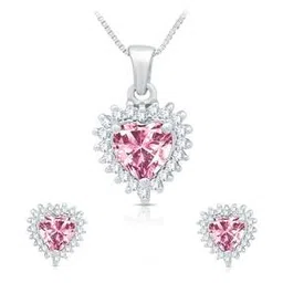 anayra Women Sterling Silver Pendant & Earring Set-picture-47
