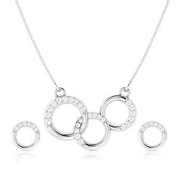 anayra Women Sterling Silver Necklace & Earring Set-picture-22