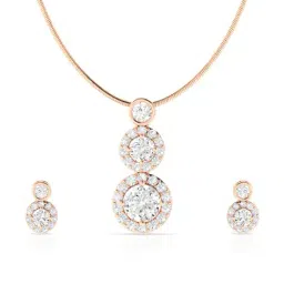anayra Women Sterling Silver Rose Gold-Plated Necklace & Earring Set image 1