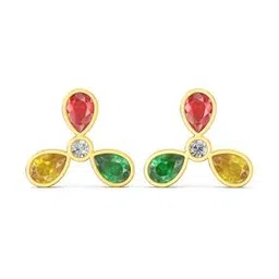joyalukkas Women Yellow Gold Stone Stud Earrings-picture-16
