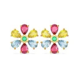joyalukkas Women Yellow Gold Stone Stud Earrings image 1