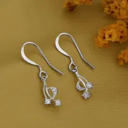 carlton london Women Sterling Silver Rhodium-Plated CZ Contemporary Drop Earrings-picture-36