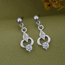 carlton london Women Sterling Silver Rhodium-Plated CZ Contemporary Drop Earrings-picture-14