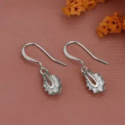 carlton london Women Sterling Silver Rhodium-Plated Tear Drop CZ Drop Earrings-picture-13