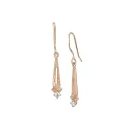 carlton london Women Sterling Silver Rose Gold-Plated CZ Drop Earrings-picture-27