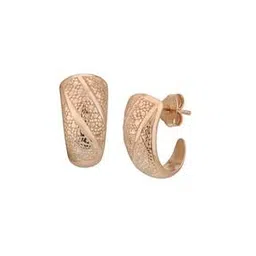 vanbelle Women Sterling Silver Rose Gold-Plated Half Hoop Earrings-picture-39