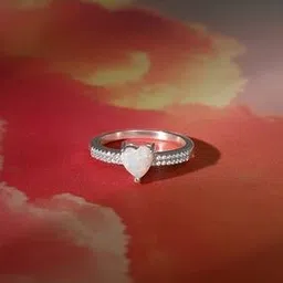 giva Women Sterling Silver Opal Heart Ring-picture-25