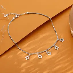 giva Women Sterling Silver Cosmic Dance Anklets image 1