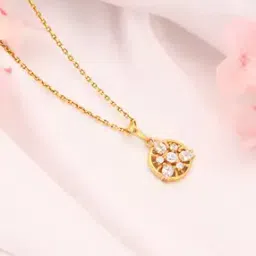 giva Women Sterling Silver Gold-Plated Serene Floral Pendant-picture-27