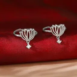 giva Women Sterling Silver Kanwal Toe Rings-picture-15