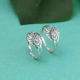 giva Women Sterling Silver Engraved Toe Rings-picture-23