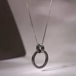 giva Men Rhodium Shadow Striker Pendant with Chain-picture-47