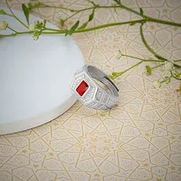 giva Men Sterling Silver Stone-Studded Band Ring-picture-27