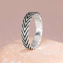 giva Men Sterling Silver Oxidised Chevron Band Ring-picture-10