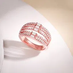 giva Women Sterling Silver Rose Gold-Plated Layer Player Ring-picture-40