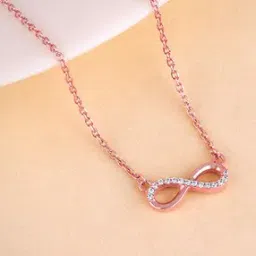 giva Women Sterling Silver Rose Gold-Plated Infinity Necklace-picture-42