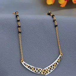 carlton london Women Sterling Silver Glass Bead Mangalsutra-picture-43