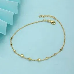 vanbelle Women Sterling Silver Gold-Plated Beaded Anklet-picture-17