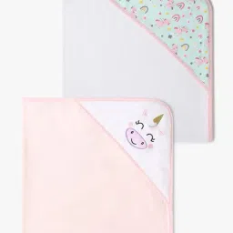 mila baby Set of 2 Embroidered Cotton Towels image 1