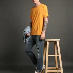 lee cooper Men Harry Mid-Wash Distressed Slim Fit Jeans-picture-51