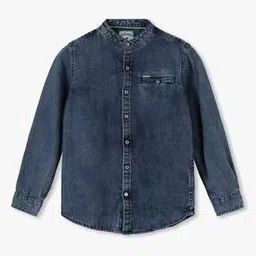 lee cooper Boys Washed Slim Fit Denim Shirt-picture-41