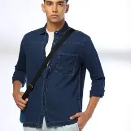 dnmx Men Regular Fit Shirt with Patch Pocket-picture-12