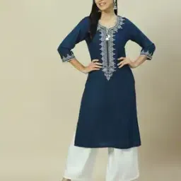 rangriti Women Embroidered Straight Kurta with Palazzos-picture-14