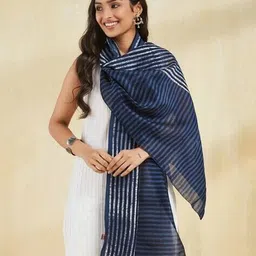 fabindia Women Regular Fit Stripes Stole image 1