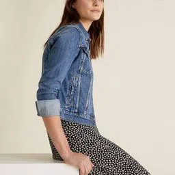 marks & spencer Lightly Washed Denim Jacket with Flap Pockets-picture-52