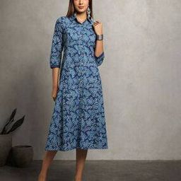 indie picks Dabu Print Cotton Shirt Dress-picture-21