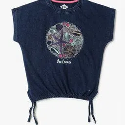 lee cooper Girls Graphic Print Regular Fit Round-Neck T-Shirt-picture-36