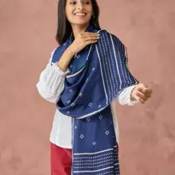 fabindia Women Printed Stole with Contrast Border-picture-11