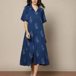 indie picks Dyed and Double Dabu Printed Dress-picture-27