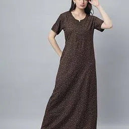 quira Women Round-Neck Long Nightgown-picture-22