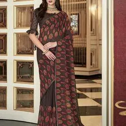 panzora Women Printed Saree with Contrast Border-picture-27
