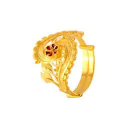 p.c. chandra jewellers Floral-Design Yellow Gold Ring-picture-25