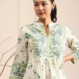 revangi Women Floral Print Front & Back Darts A-Line Tunic -picture-12