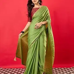 ri-wah Zari Woven Tassels and Latkans Mysore Silk Saree-picture-32