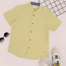 pantaloons junior Boys Band-Collar Regular Fit Shirt-picture-10