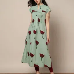 indie picks Bagru Syahi Begar Handblock Print  Long Dress image 1